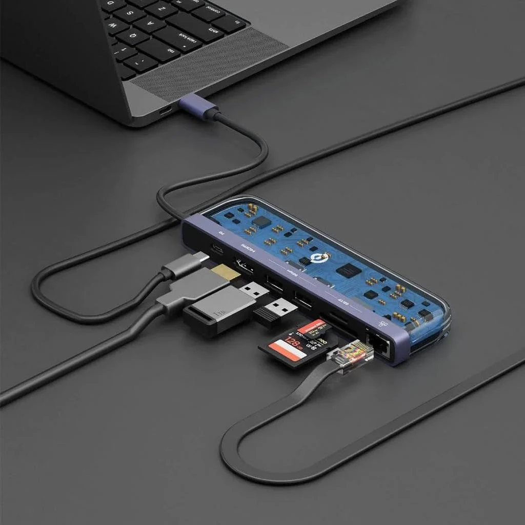 Powerology 7in1 USB-C Multi Hub Crystalline Series - Image 3