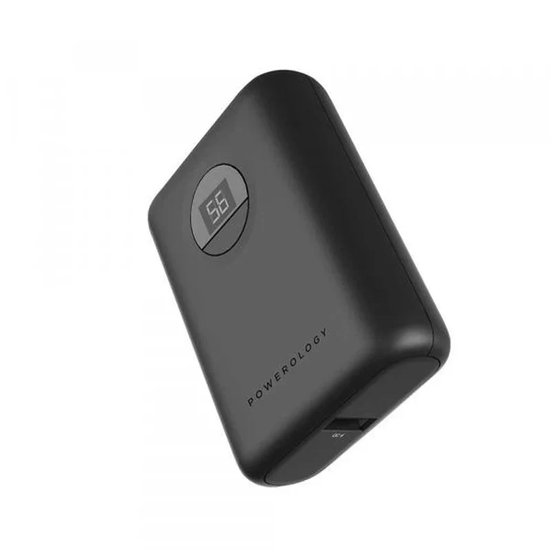 Powerology Ultra-Compact Power Bank - 10,000mAh / 20W / USB-C / USB-A / Black - Image 3