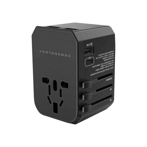 Powerology Universal Charger With TriPle USB-A Ports - Black - Image 2