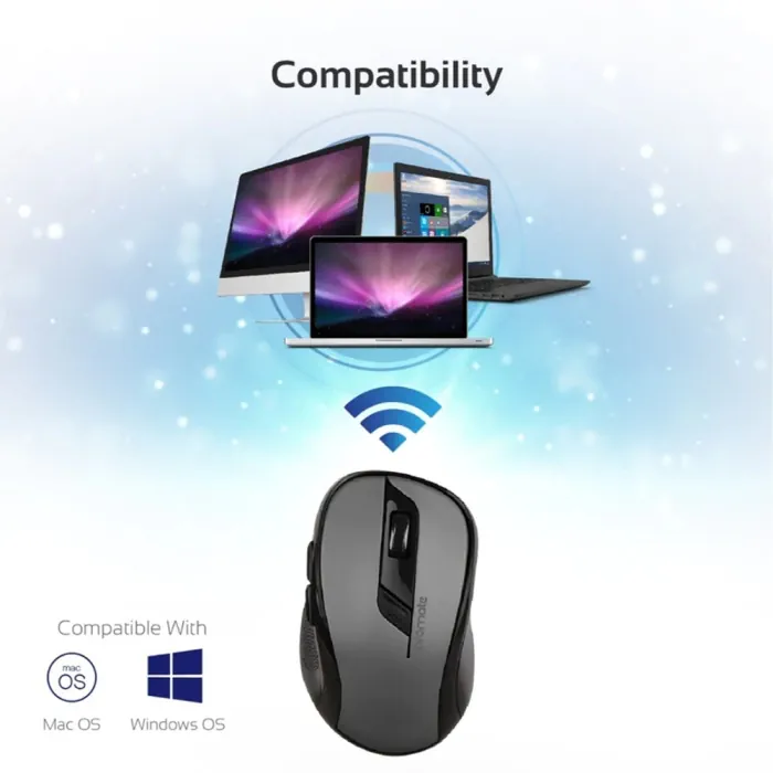 Promate Clix-7 2.4GHz Wireless Ergonomic Optical Mouse - Black - Image 2