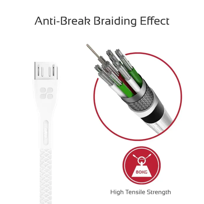 Promate High Strength USB-A to Micro USB Charging Cable - Image 3