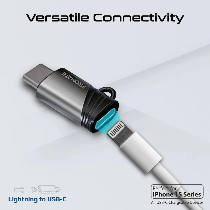 PROMATE Link-Ci Ultra-Fast Charging Lightning to USB-C Adapter - Image 2