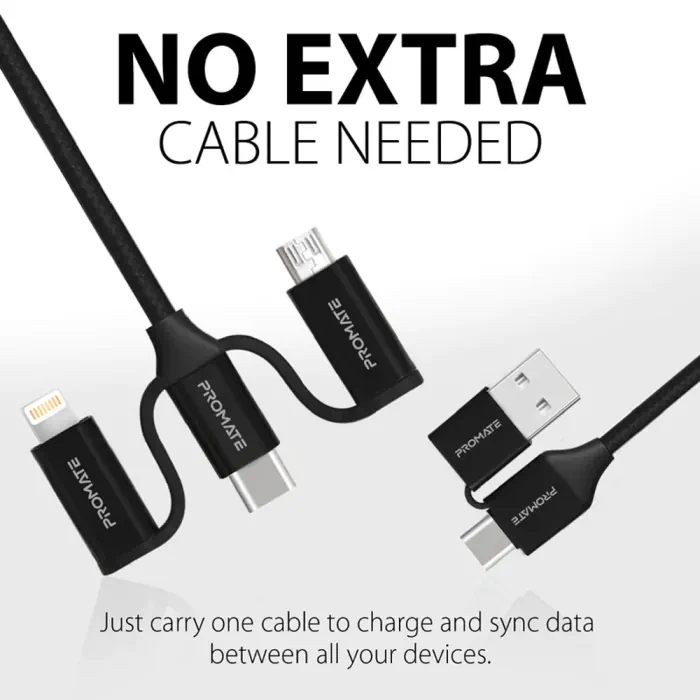 Promate PentaPower 6-in-1 Hybrid Multi-Connector Cable For Charging & Data Transfer - Image 6