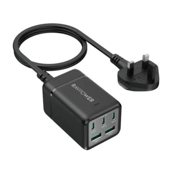 Ravpower Rp-Pc1045  75W Power Strip 5-Port Without Ac Outletsc Offline Black