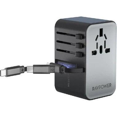 Ravpower GaN 70W Travel Charger with USB-C to USB-C Cable, RP-PC1061 – Black - Image 2