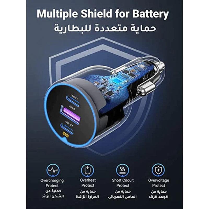 Ravpower Rp-Vc1011 - 100W 3-Port Car Charger Gray Global - Image 3