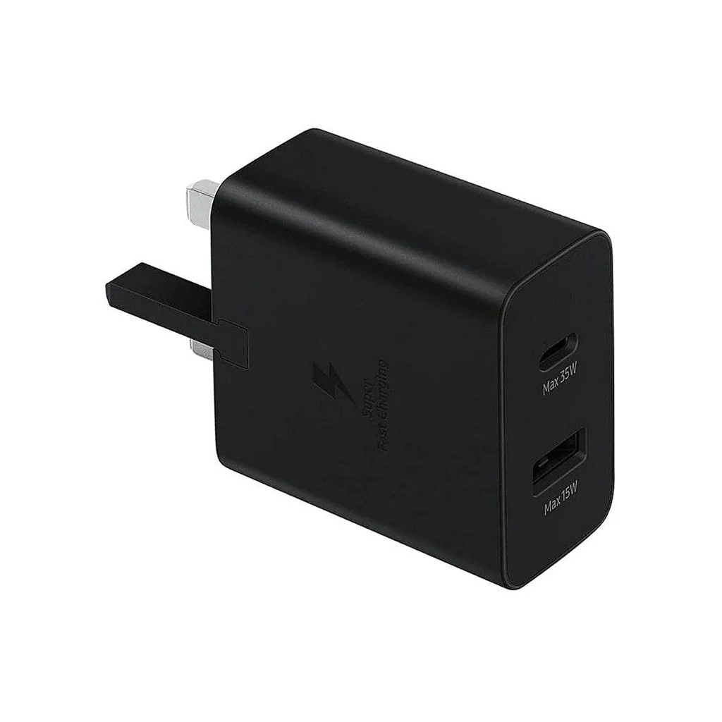Samsung 35W PD Power Adapter Duo 1 x USB C & 1 x USB A Black UK Plug
