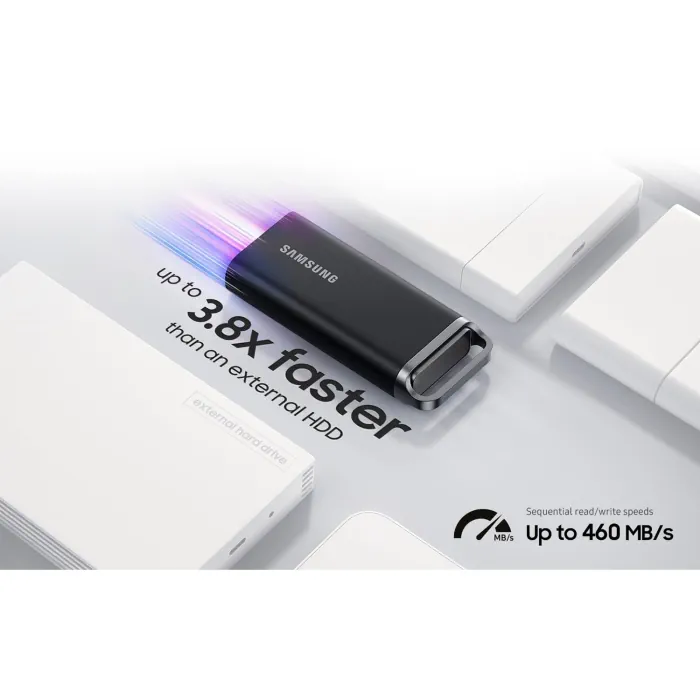 Samsung T5 Evo 4TB Portable SSD Up to 460 MB/s Read Speed - Black - Image 4