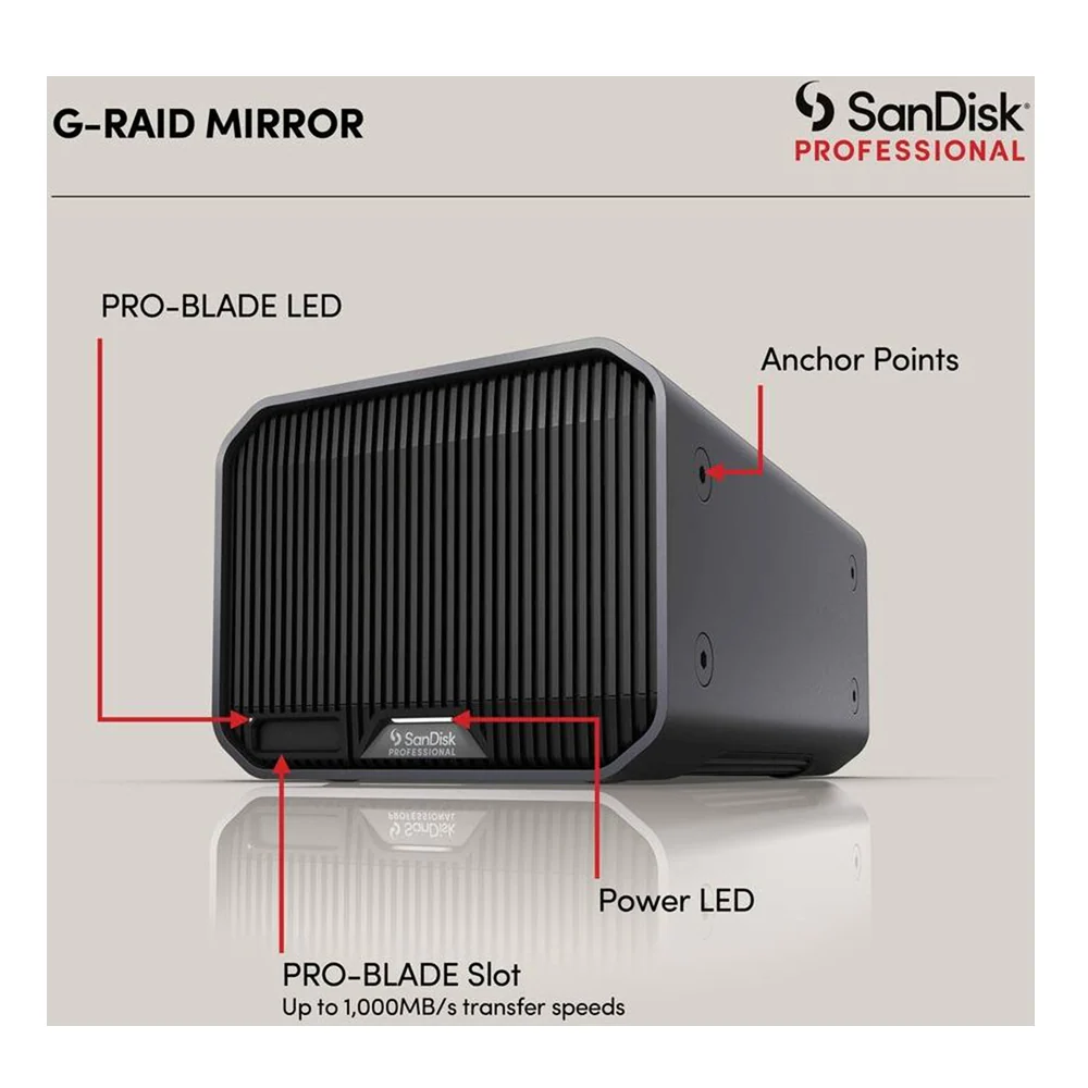 SanDisk 36TB Professional G-RAID MIRROR Thunderbolt 3 USB-C HDD, 260MB/s - Image 4