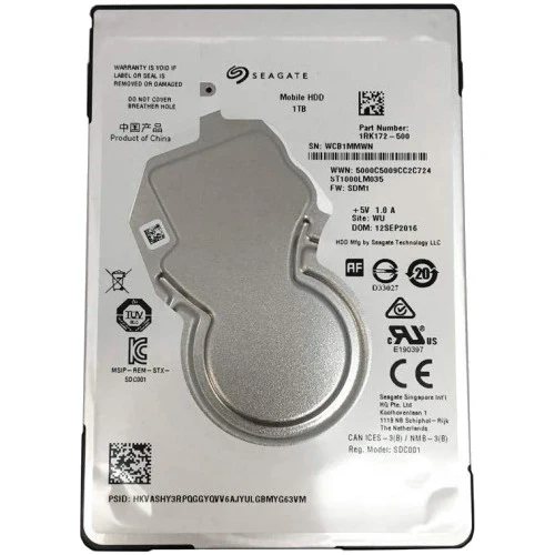 Seagate HDD 1TB Sata 2.5" (Pulled)