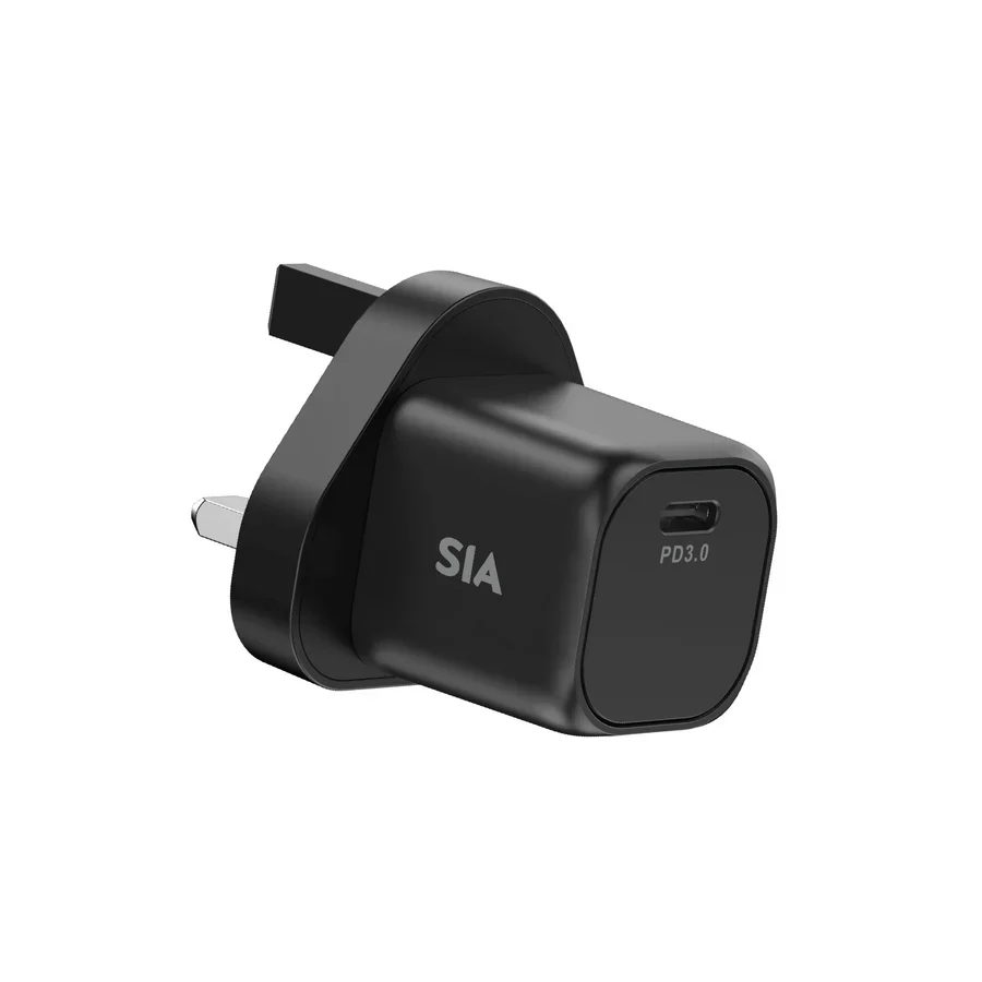 SIA MINI WALL CHARGER GAN PD/PPS 35W TYPE-C PORT WITH C-C CABLE 1M BLACK-UK SIVB35WUKP1-BK - Image 2