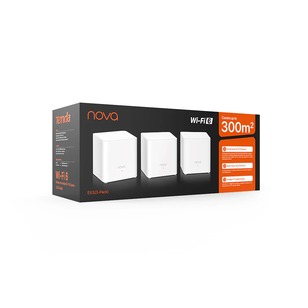 Tenda EX3 - AX1500 Whole Home Mesh Wi-Fi 6 System (3 Packs) - Image 2