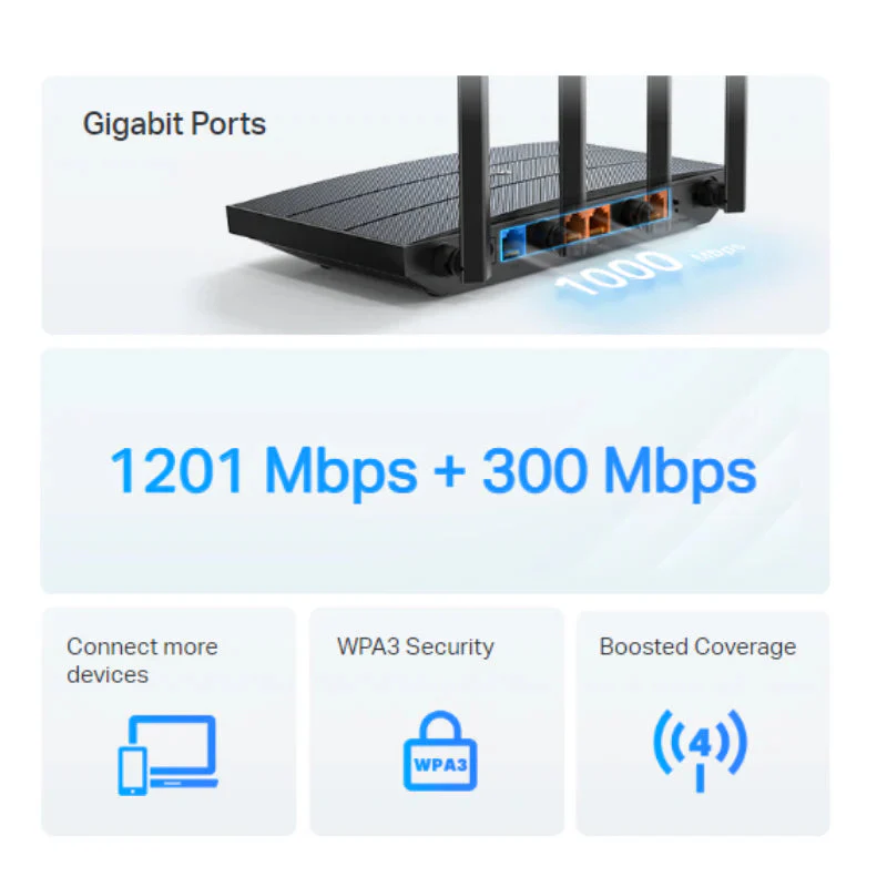 TP-Link Archer AX12 (AX1500) Wi-Fi 6 Dual-Band Wireless Router - 5 GHz (1201 Mbps) / Gigabit WAN / Gigabit LAN - Image 6