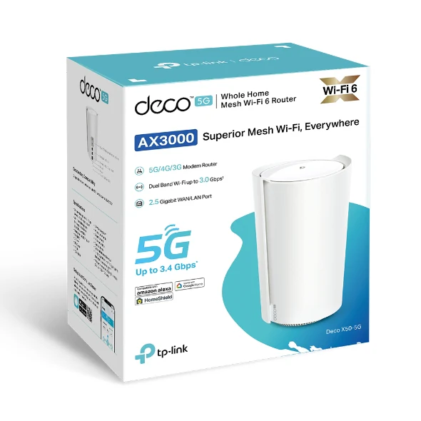 TP-Link Deco X50-5G (AX3000) Whole Home Mesh WiFi 6 Gateway - 5GHz (2402 Mbps) / 2.5 Gbps Port - Image 5