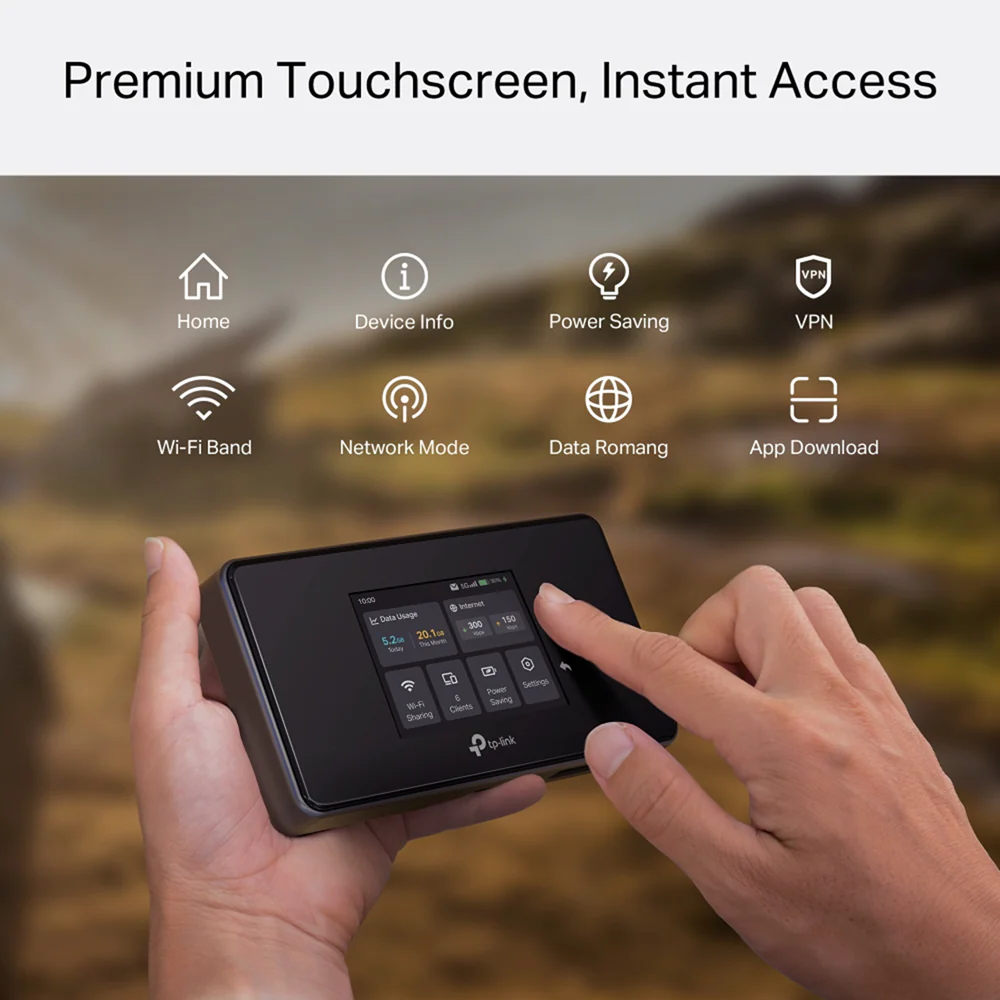 TP-Link M8550 5G WiFi 6E Tri-Band AXE3600 Gigabit WAN/LAN Port Touch Screen Mobile Router, 64 Devices - Image 5