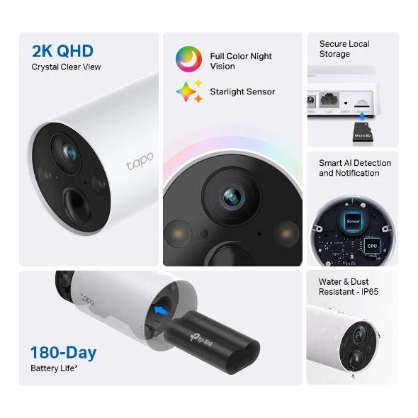 TP-Link Smart Wire-Free Security Camera System, 2-Camera System TAPO C420S2 - Image 3