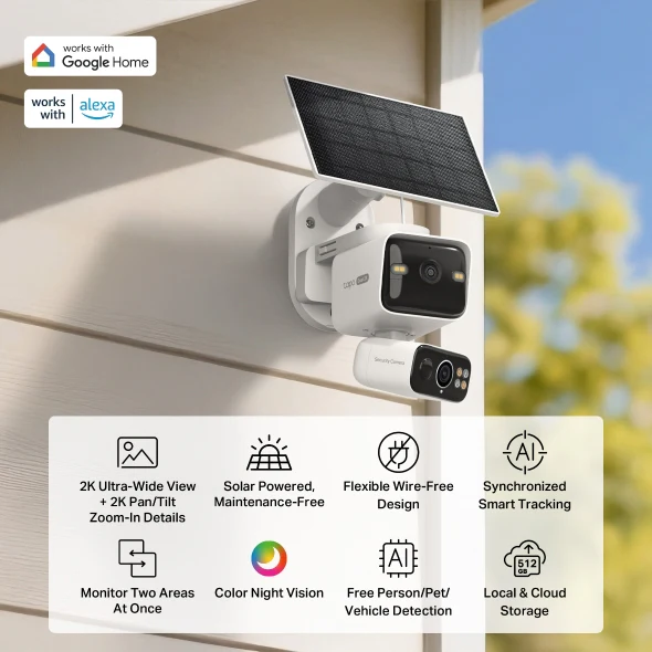 TP-Link Tapo C645D KIT Solar-Powered Dual-Lens Pan/Tilt Security Camera Kit - Image 5