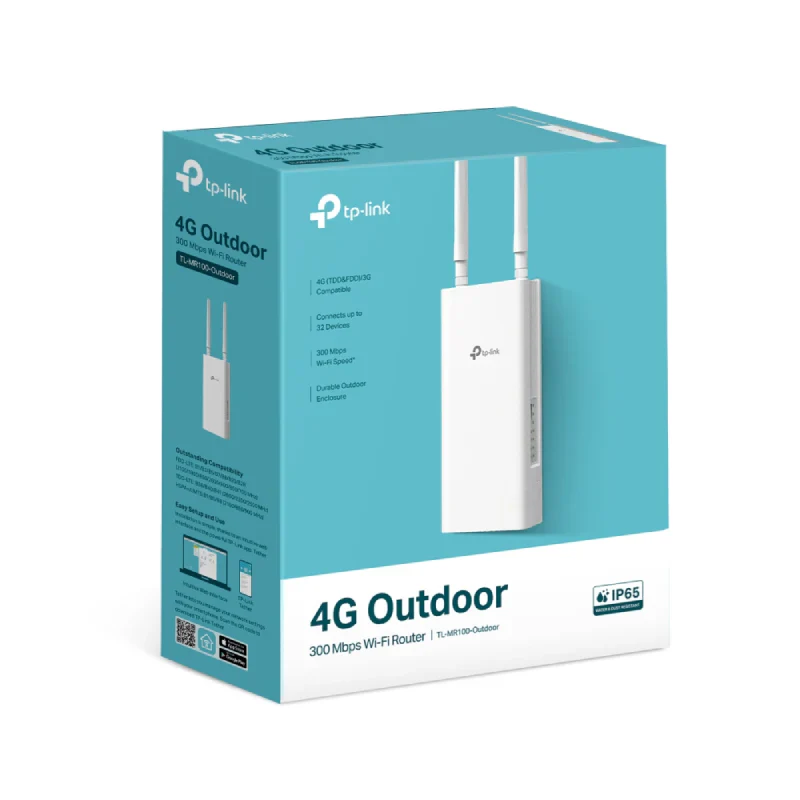 TP-Link (TL-MR100-Outdoor) 4G 300 Mbps Wi-Fi Outdoor Router - 4G / 2.4 GHz (300 Mbps) / LAN / WAN - Image 5