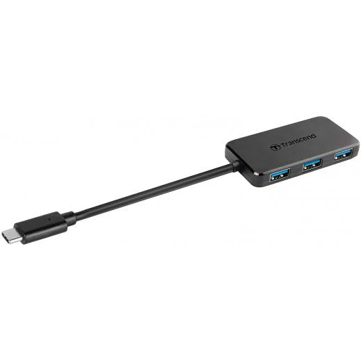Transcend 4 Port USB-A Hub USB C - Black - Image 3