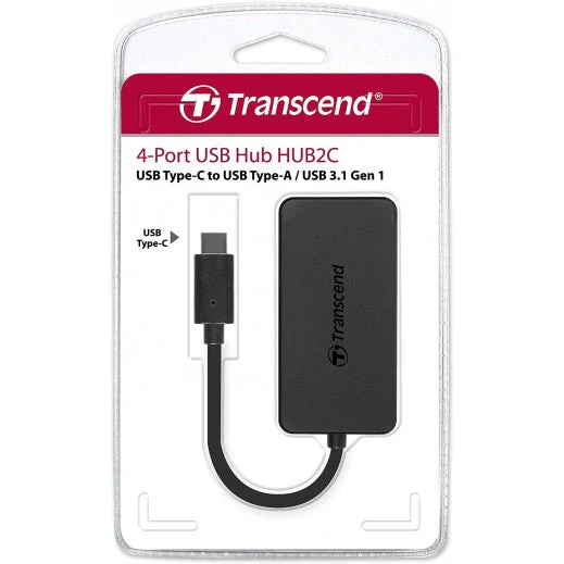 Transcend 4 Port USB-A Hub USB C - Black - Image 5