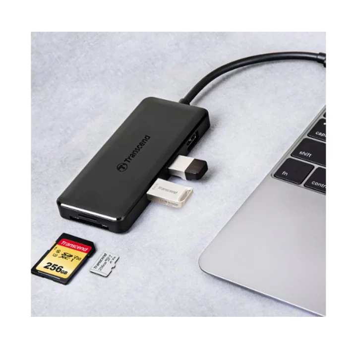 Transcend Cardreader TS-HUB5C 3-port HUB, 1-port PD,SD/microSD (USB-C) - Image 2