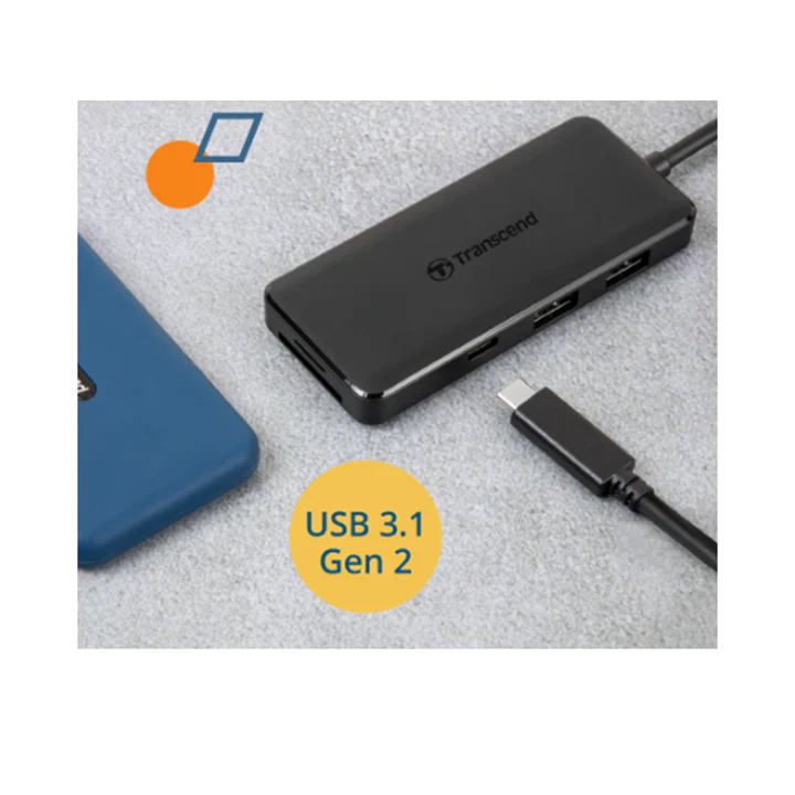 Transcend Cardreader TS-HUB5C 3-port HUB, 1-port PD,SD/microSD (USB-C) - Image 5