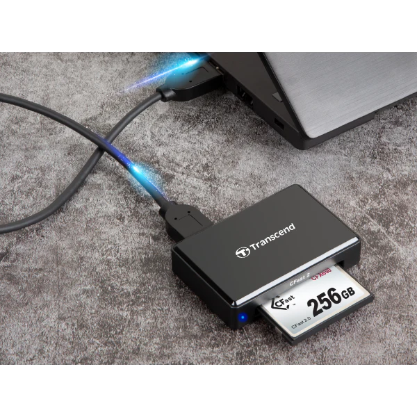 Transcend CFast 2.0 RDF2 USB 3.1 Gen 1 Interface Card Reader for CFast Memory Cards USB Type-A, Black – TS-RDF2 - Image 6