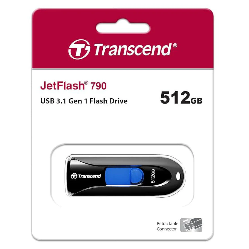 Transcend Flash Drive Usb3.1 Capless Ts512Gjf790K Black - Image 3