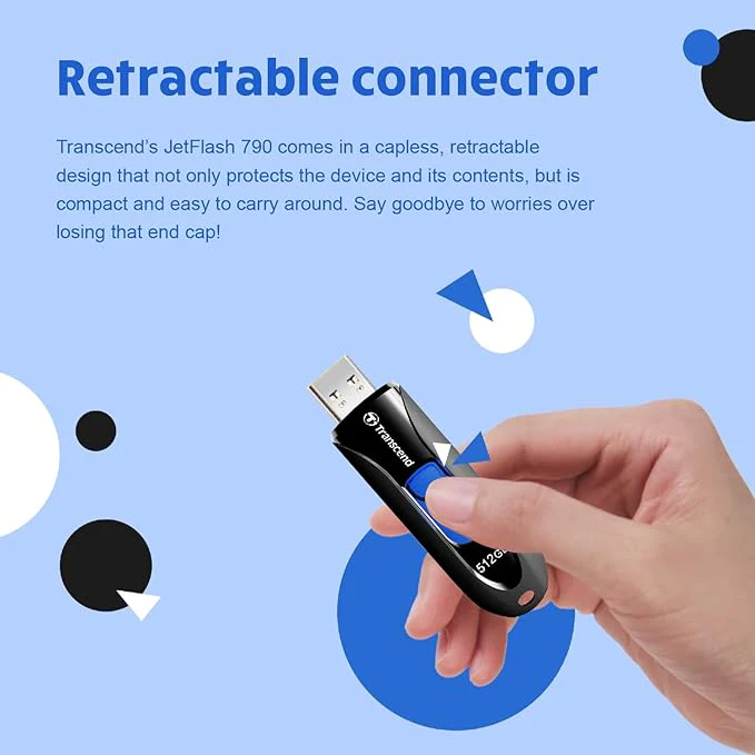 Transcend Flash Drive Usb3.1 Capless Ts512Gjf790K Black - Image 5