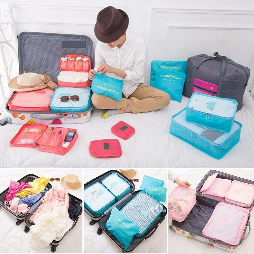 Travel Laundry Pouch 6Pcs Set - Black - Image 3
