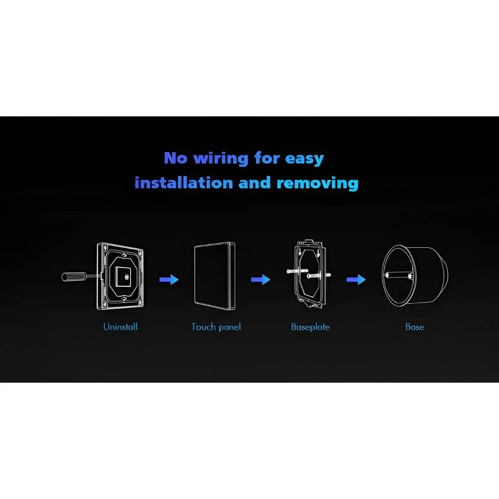 TW1 Wall Mounted Touch Panel Dimmer - White - Image 4