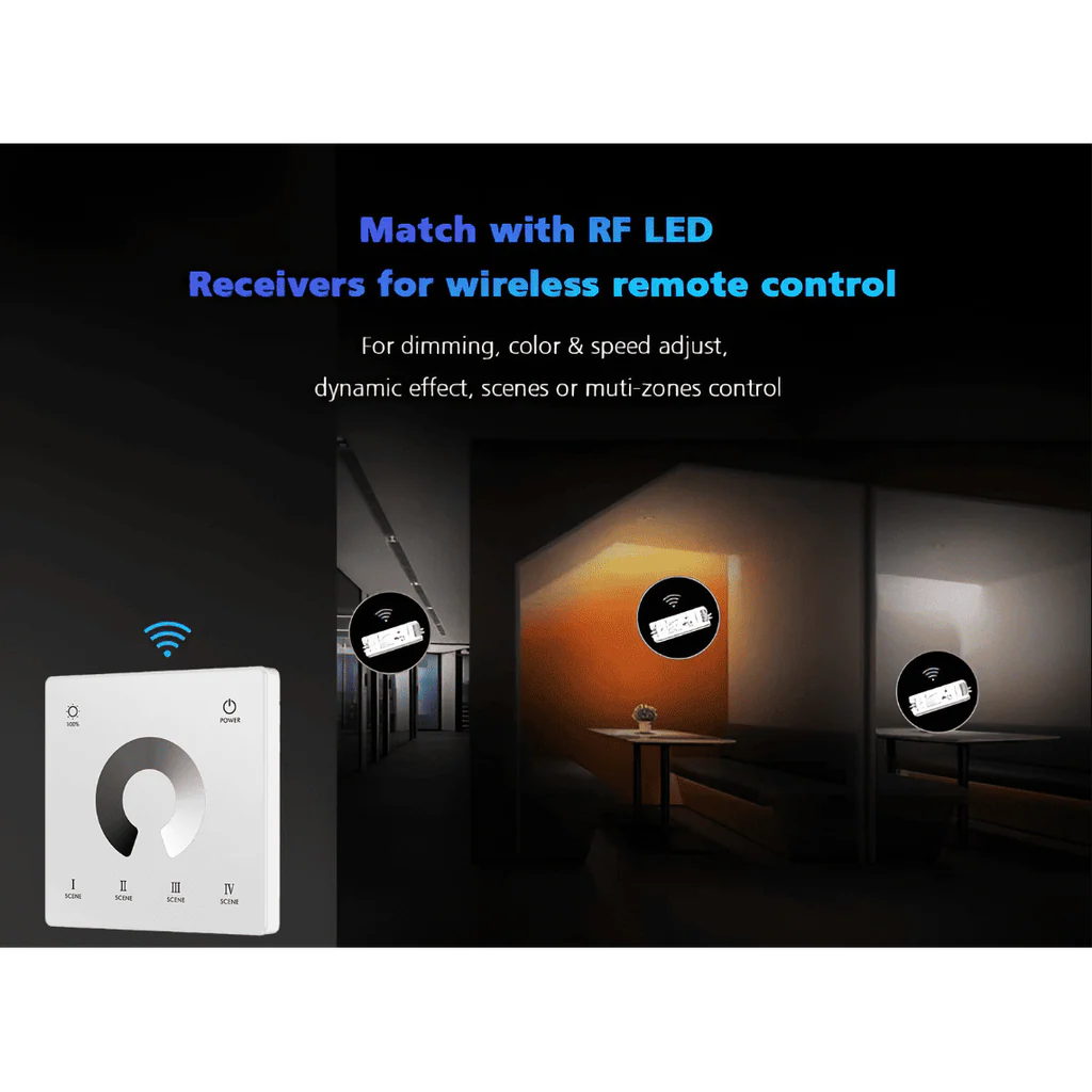 TW1 Wall Mounted Touch Panel Dimmer - White - Image 5