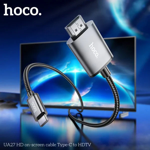 Hoco UA27 HD on-screen cable Type-C to HDTV - metal gray - Image 3