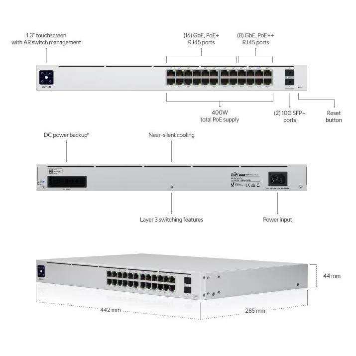 Ubiquiti Professional 24 PoE 24-Port Gigabit Managed PoE Network Switch with SFP+ - Image 5
