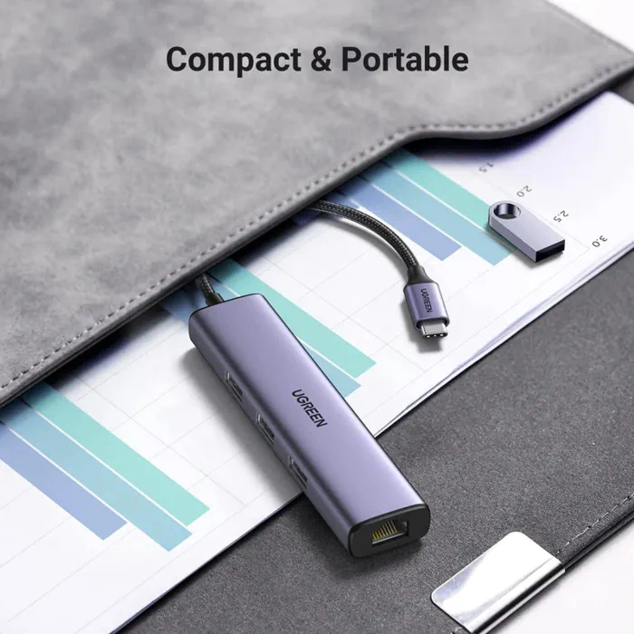 UGREEN 4-in-1 USB-C Hub with Gigabit Ethernet and USB Ports - Image 7