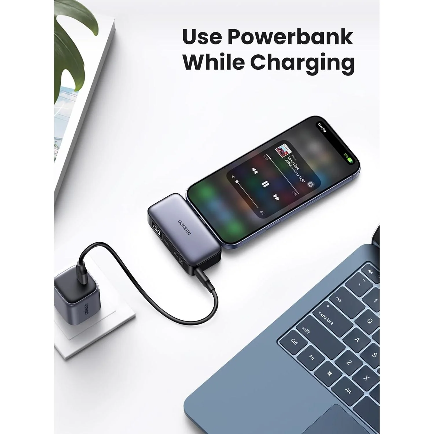 UGREEN 5000mAh PD-20W Power Bank with Built-in USB-C Connector - PB503 - Image 6