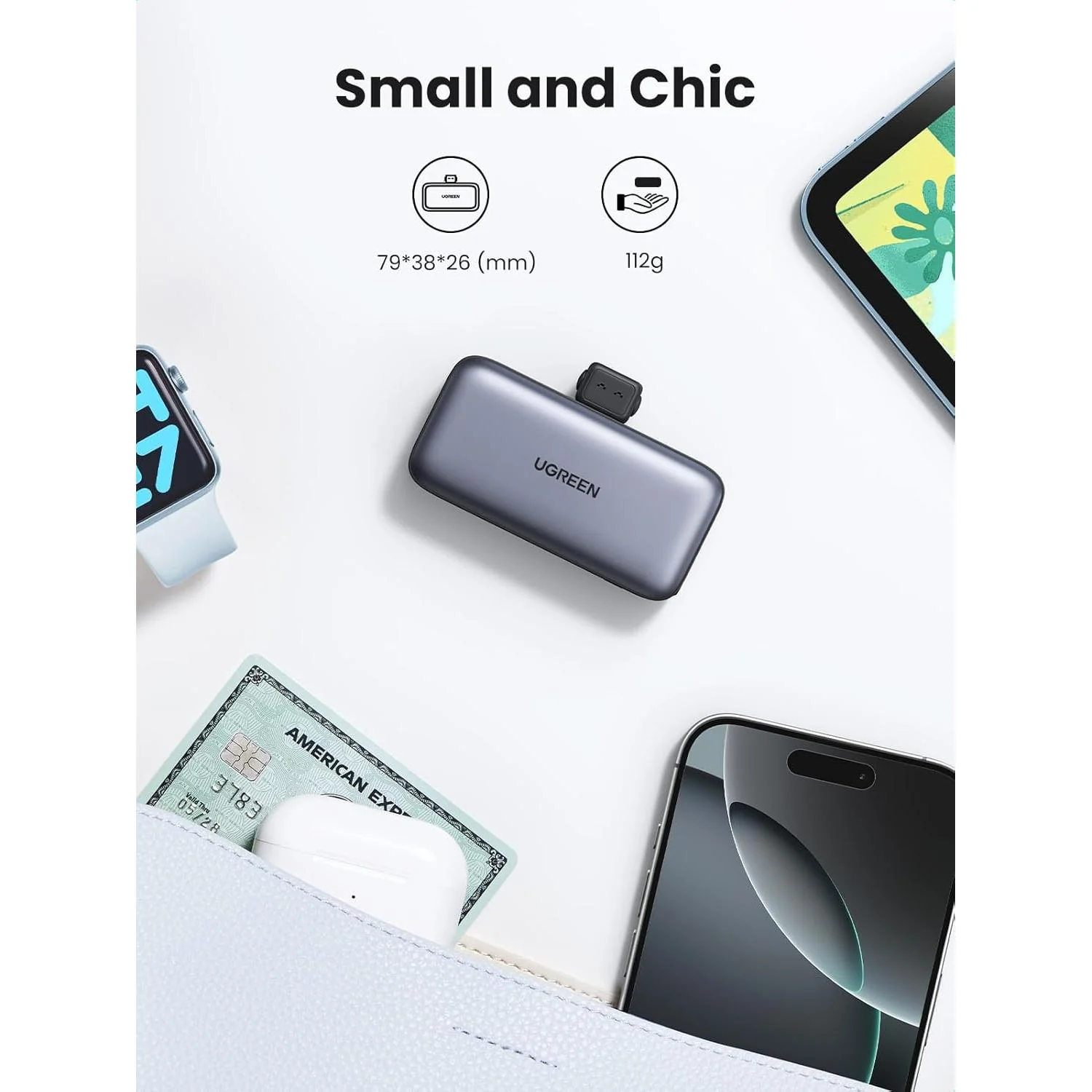 UGREEN 5000mAh PD-20W Power Bank with Built-in USB-C Connector - PB503 - Image 8