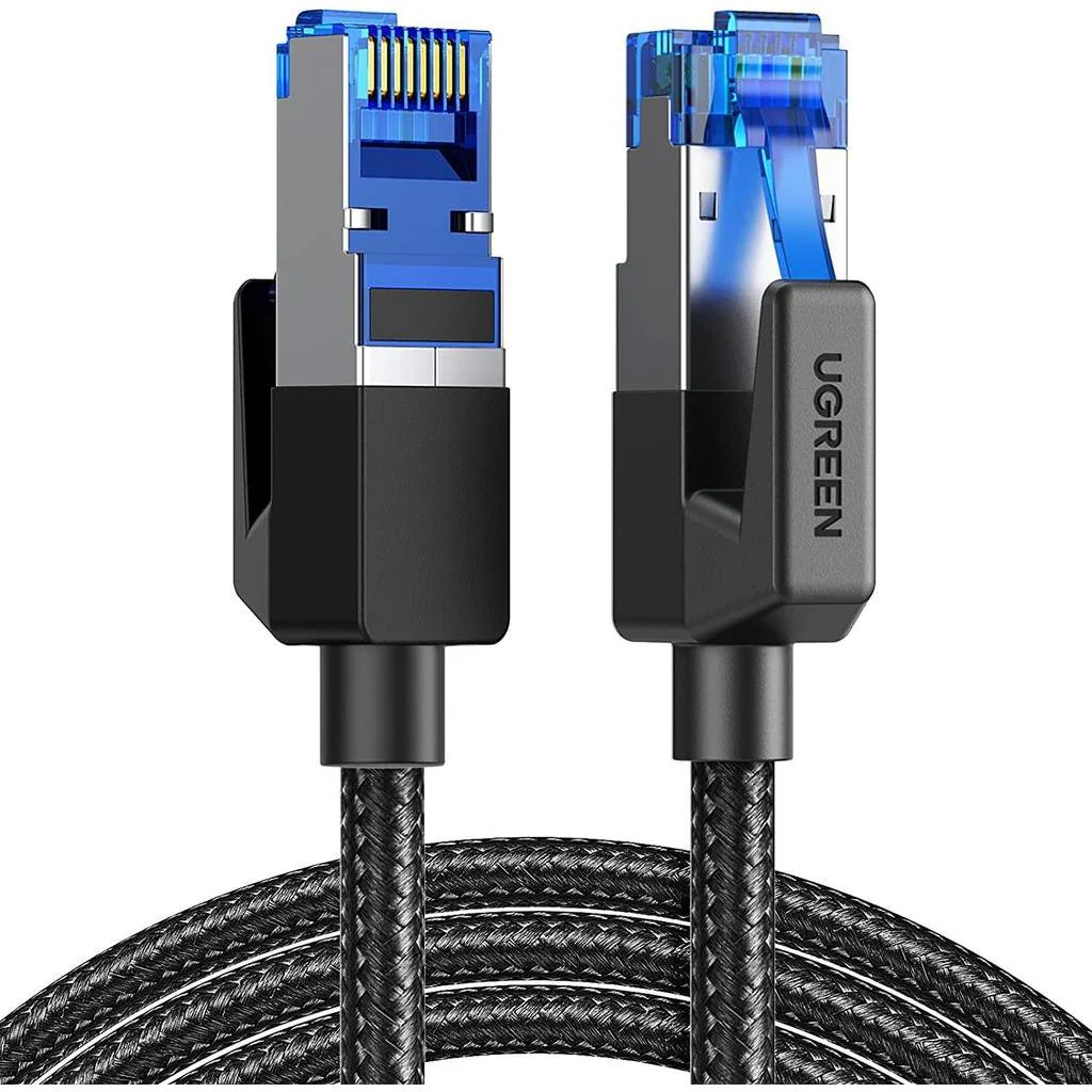UGREEN CAT8 Shielded Round Braided Cable Modular Plugs 2m (Black) NW153