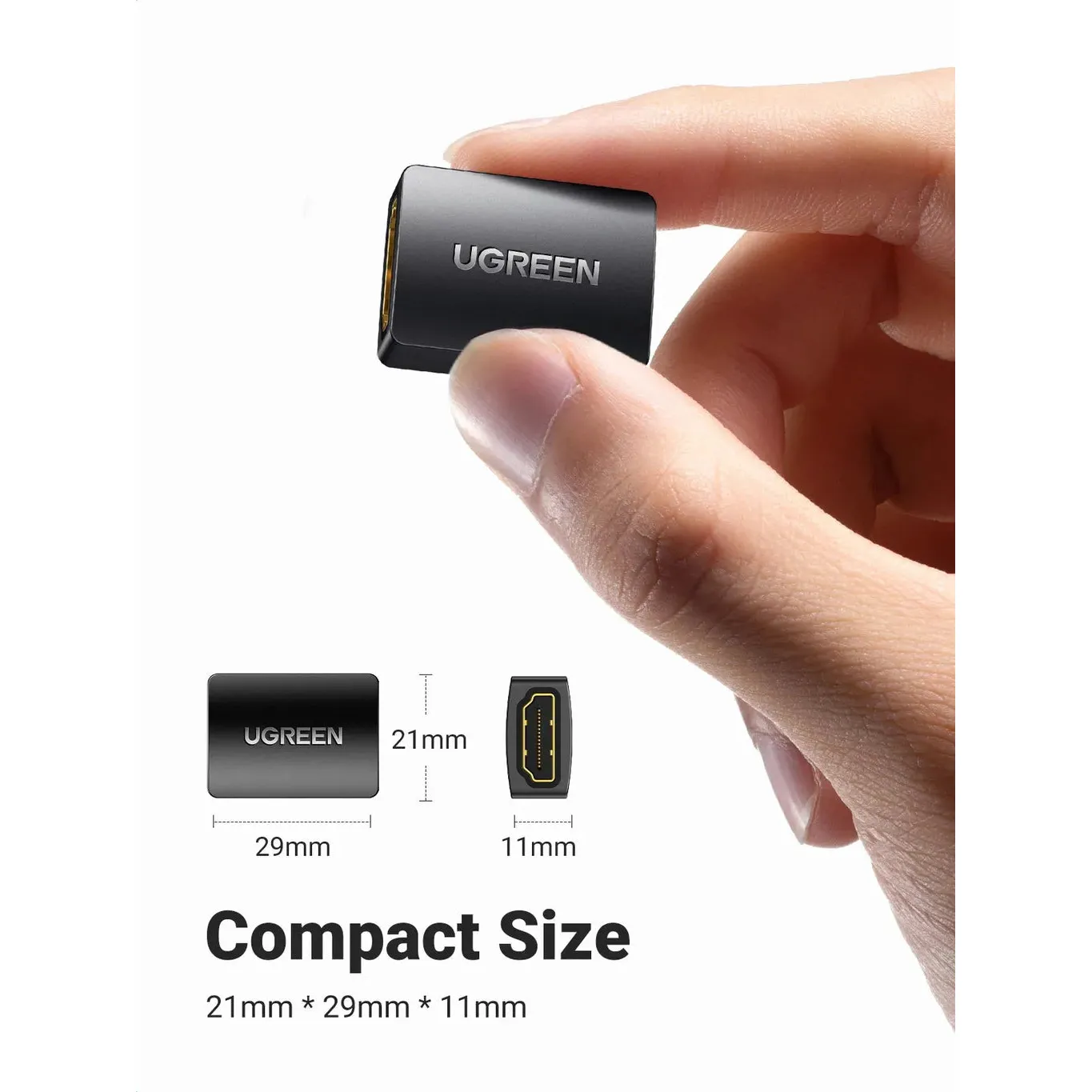 UGREEN HDMI Female to Female Adapter (Black) 20107 - Image 2