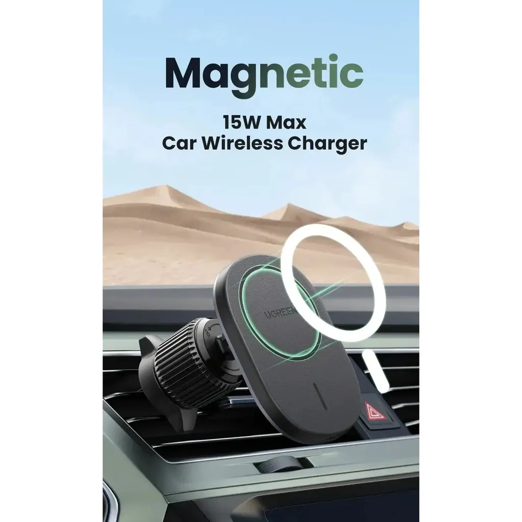 UGREEN Magnetic Car Wireless Charger 15W Black CD345 - Image 4