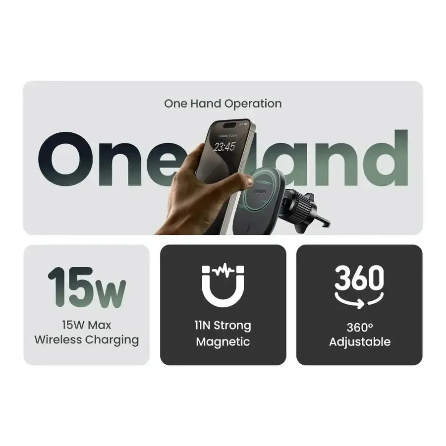 UGREEN Magnetic Car Wireless Charger 15W Black CD345 - Image 6