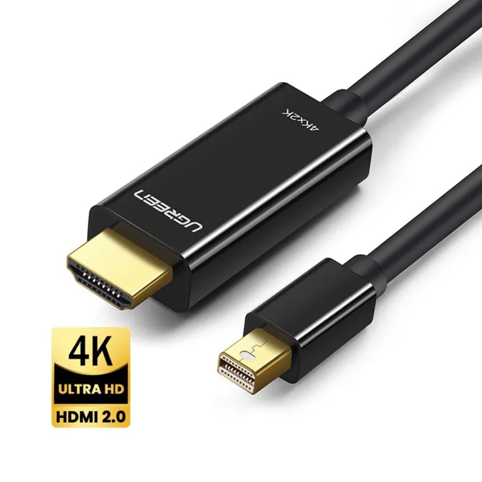 UGreen Mini DisplayPort Male to HDMI Cable 4K (1.5 M) - Black - Image 2