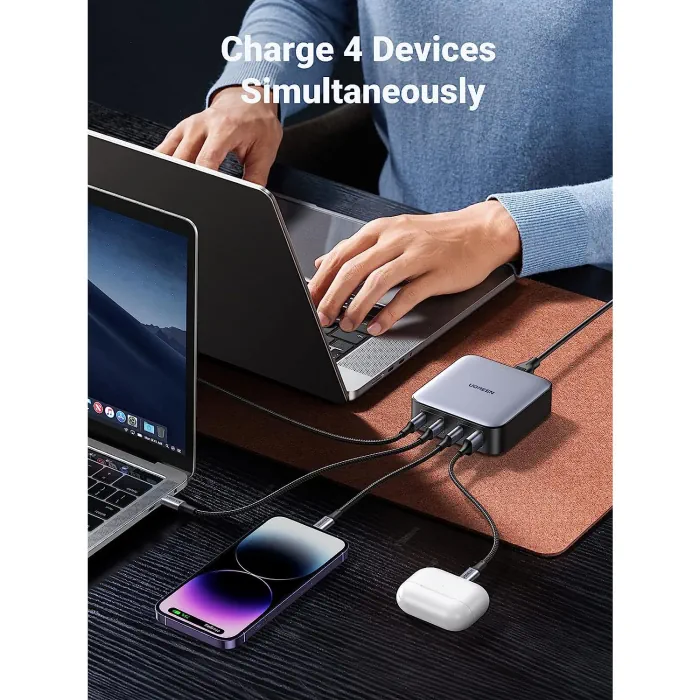 UGreen Nexode 100W GaN USB-C Four Port Desktop Charger - Image 3