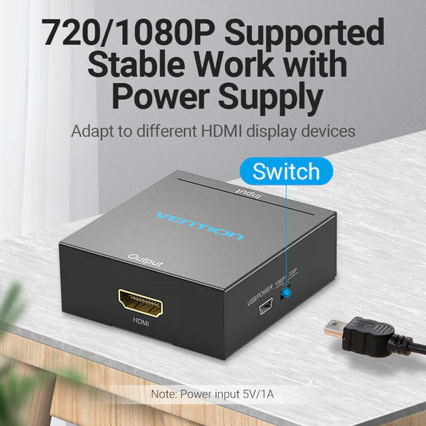 Vention RCA to HDMI Converter Black Metal Type - Image 2