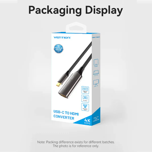 Vention USB-C to HDMI 4K Converter 0.25M Black Zinc Alloy - Image 4