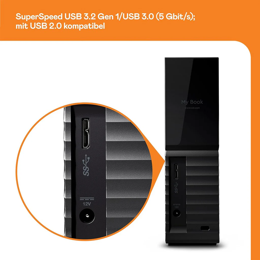 WD My Book 18TB USB 3.0 Desktop Hard Drive WDBBGB0180HBK-EESN - Image 3