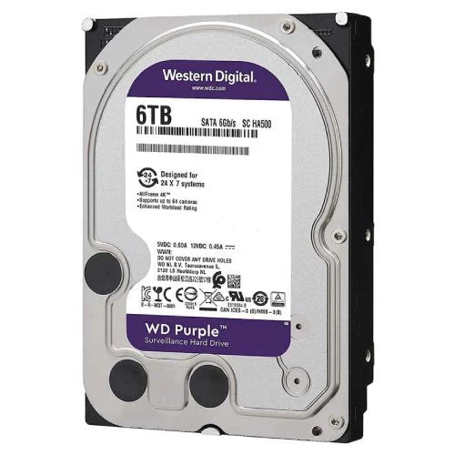 WD Purple 6TB Surveillance Hard Disk Drive - 5400 RPM Class SATA 6Gb/s 64MB Cache 3.5 Inch WD64PURZ - Image 3