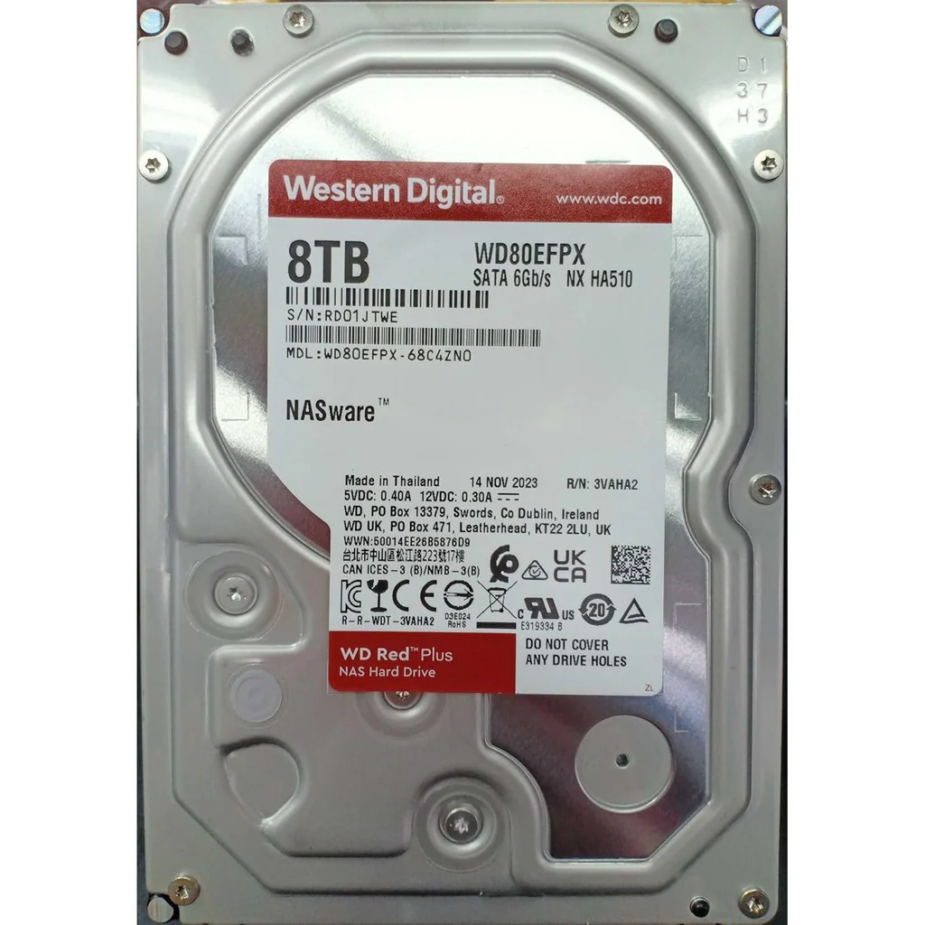 WD Red Plus 8TB NAS Hard Drive - 5400 RPM Class SATA 6Gb/s, CMR, 128MB Cache, 3.5 Inch - WD80EFPX - Image 2
