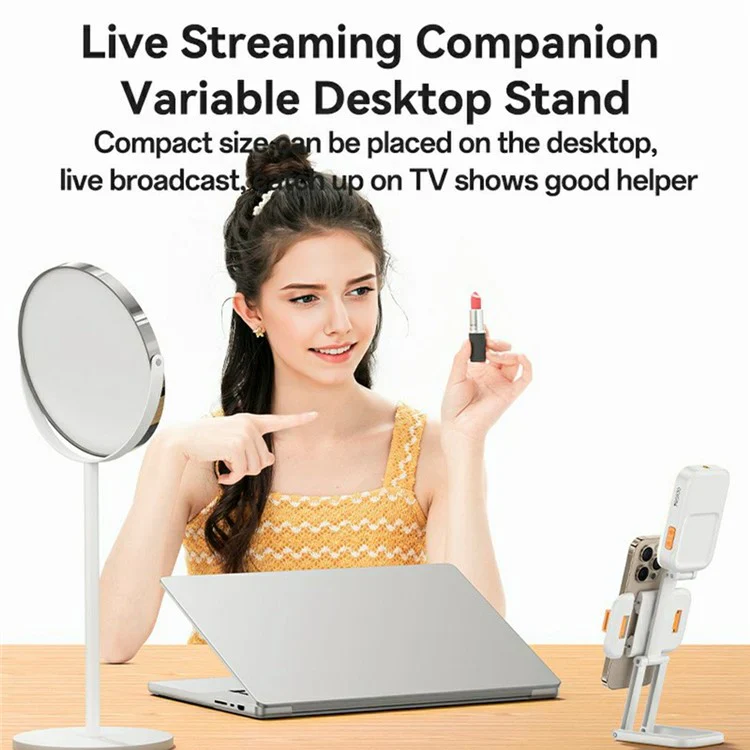 Yesido DH10 Pocket Light Stand – 3-in-1 Folding Phone Holder with Lighting - Image 3