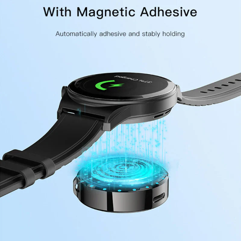 Yesido DS19 Samsung Smart Watch Portable Charger Magnetic Wireless Charger 2.5W / USB / Type-C - Black - Image 4